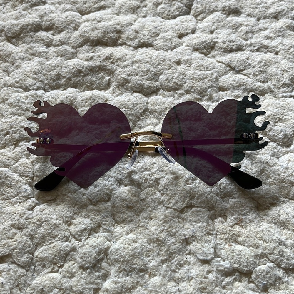 Pink reflective flame festival sunglasses
